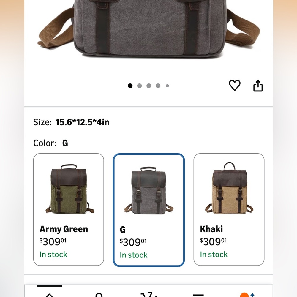 Canvas and Genuine  Leather Flap Backpack